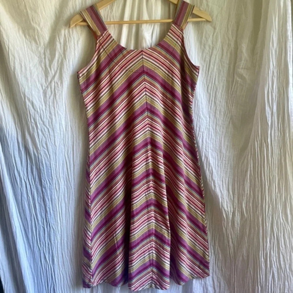 85%OFF❣️Royal Robbins Pink Chevron Striped Sleeveless Dress, L - Picture 6 of 8